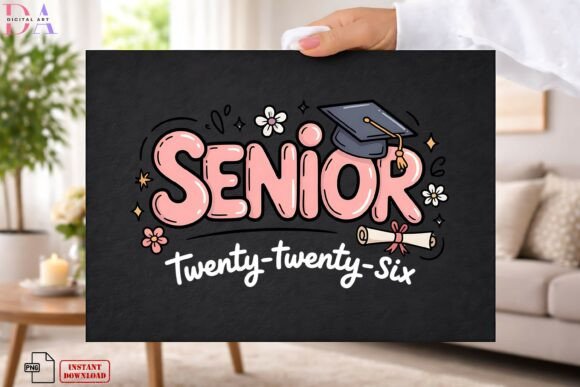 Girly Pink Senior 2026 Graduation PNG: A Designer's Asset
