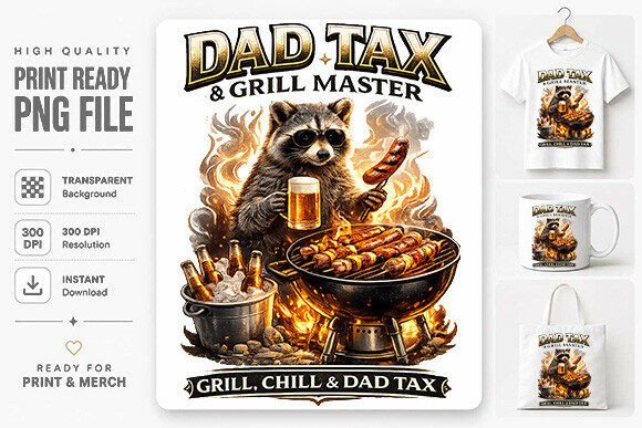 Grill Master Graphics: The Funny BBQ Dad Shirt PNG