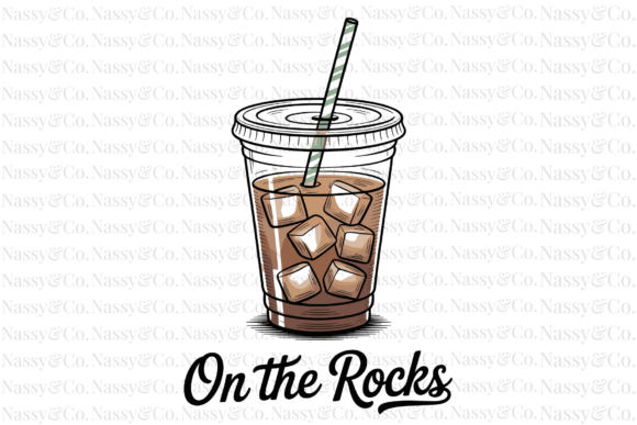On the Rocks Iced Coffee Lover PNG: Summer Design Asset