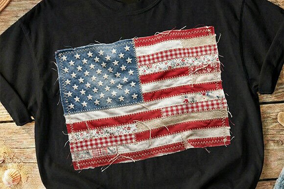 Patriotic Textures: The Faux Yarn American Eagle Design
