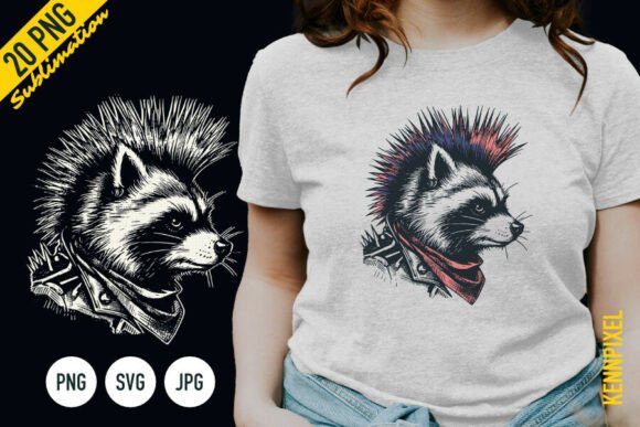 Punk Raccoon SVG & PNG: A Versatile Design Asset